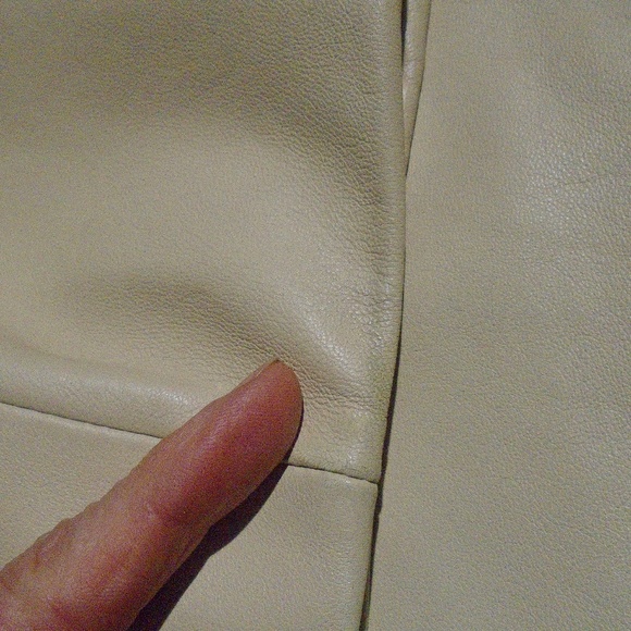 ANN TAYLOR 100% Leather Moto Jacket M Vanilla - Picture 9 of 10